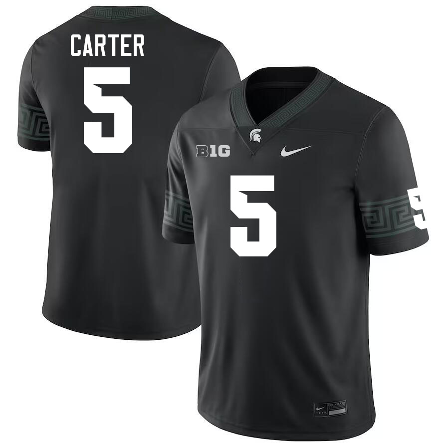 Michigan State Spartans #5 Nate Carter College Football Jerseys Stitched-Black